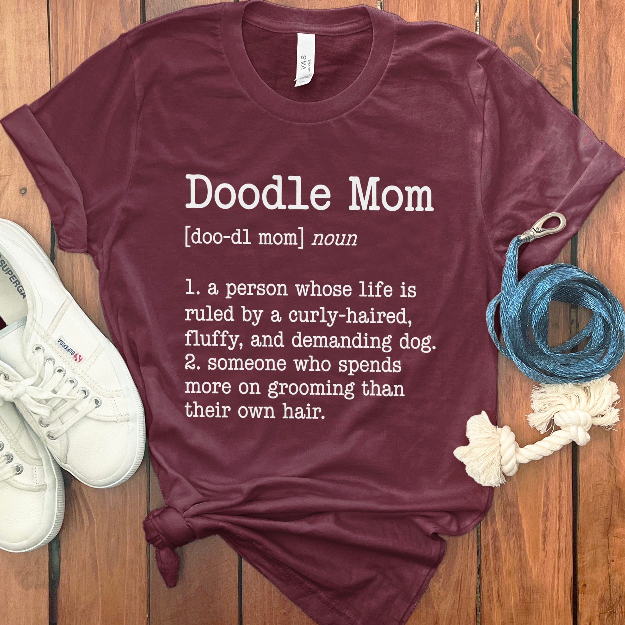 Doodle Mom Dictionary T-Shirt in Maroon / M by Puppy Jo