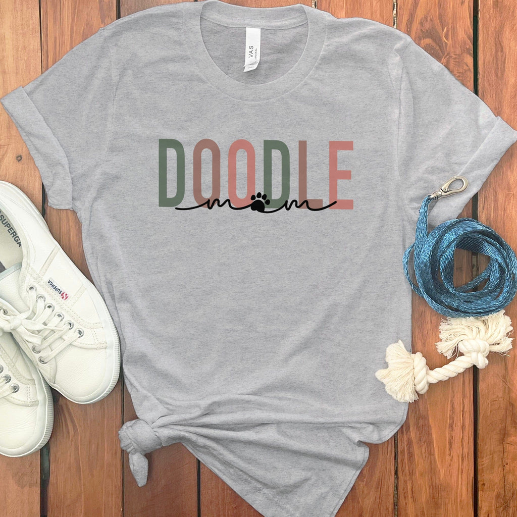 Doodle Mom Font T-Shirt in Athletic Heather / S by Puppy Jo