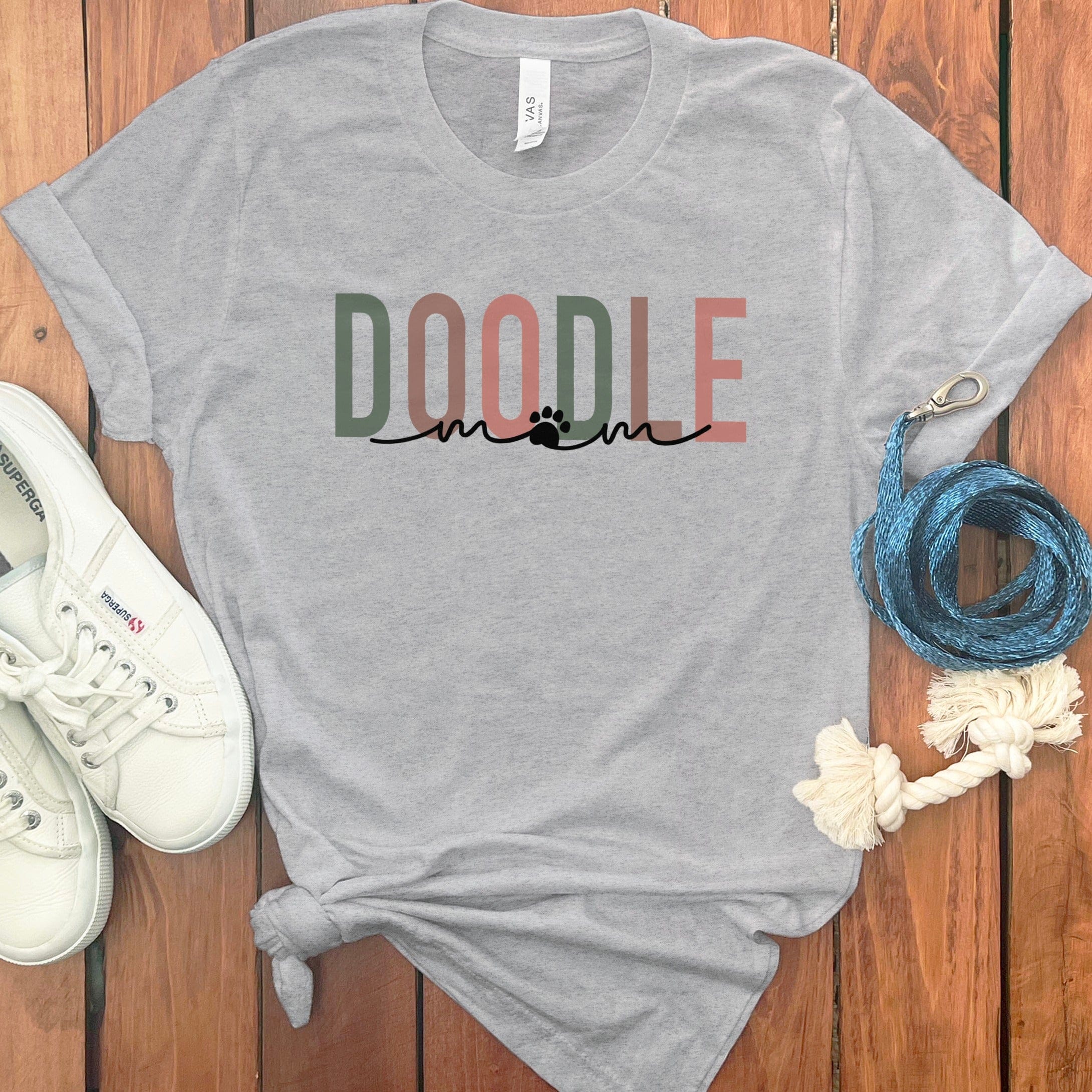 Doodle Mom Font T-Shirt in Athletic Heather / S by Puppy Jo