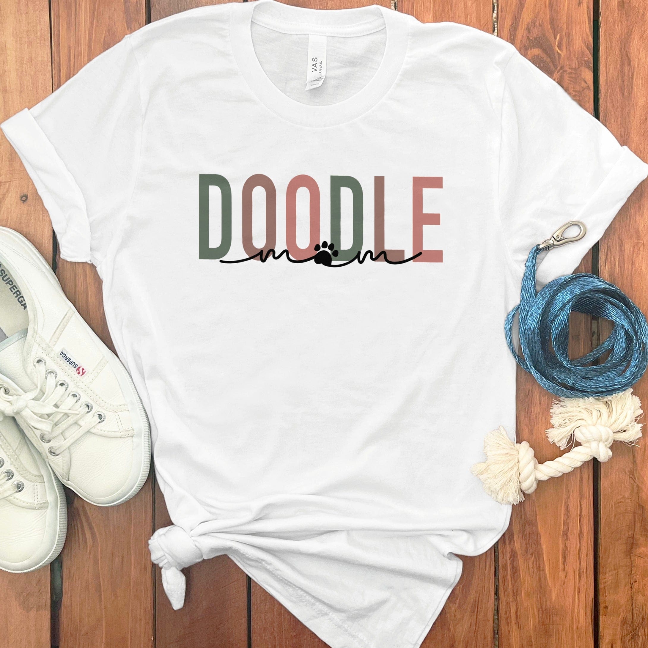 Doodle Mom Font T-Shirt in White / S by Puppy Jo