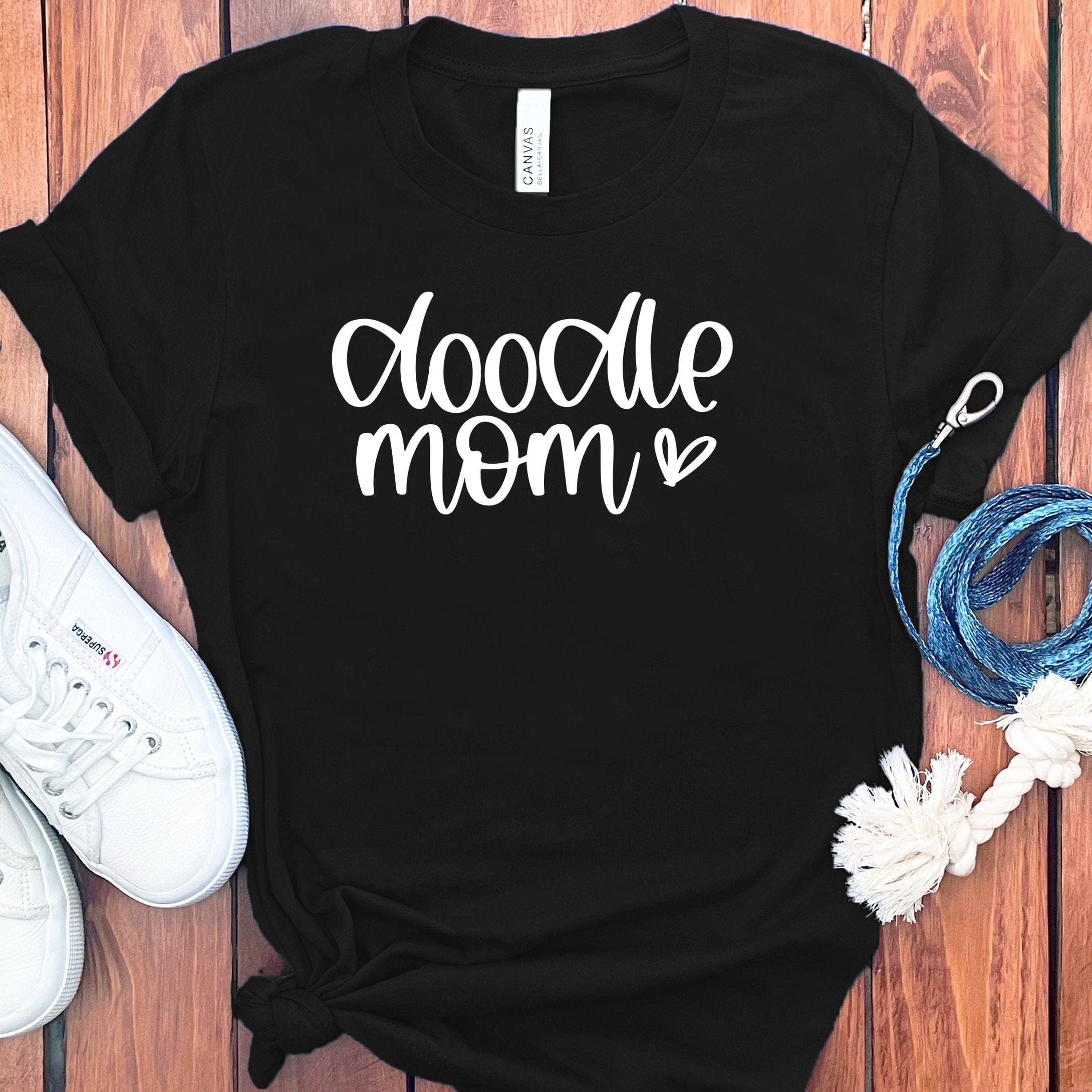 Doodle Mom Heart T-Shirt in Black / S by Puppy Jo