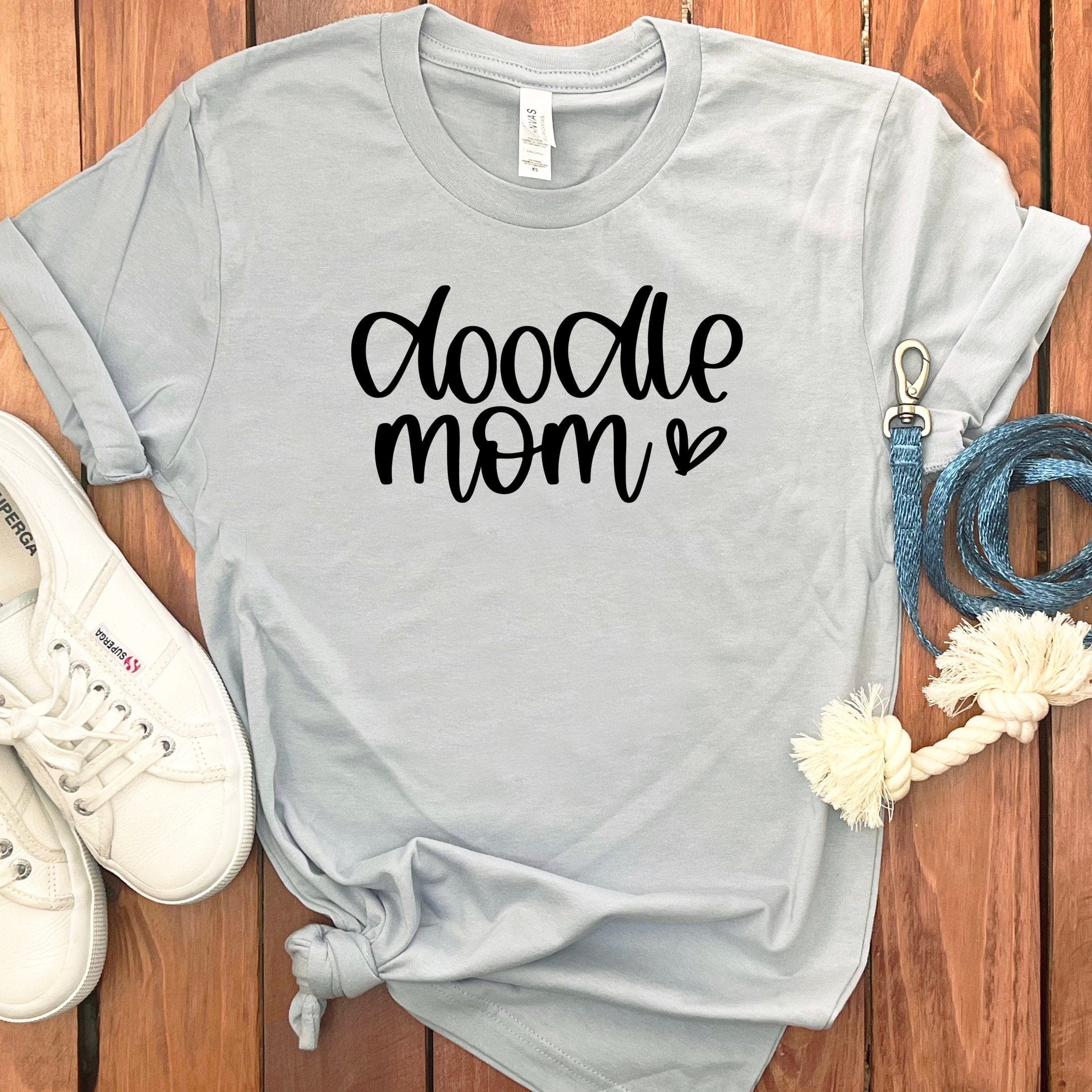 Doodle Mom Heart T-Shirt in Light Blue / S by Puppy Jo