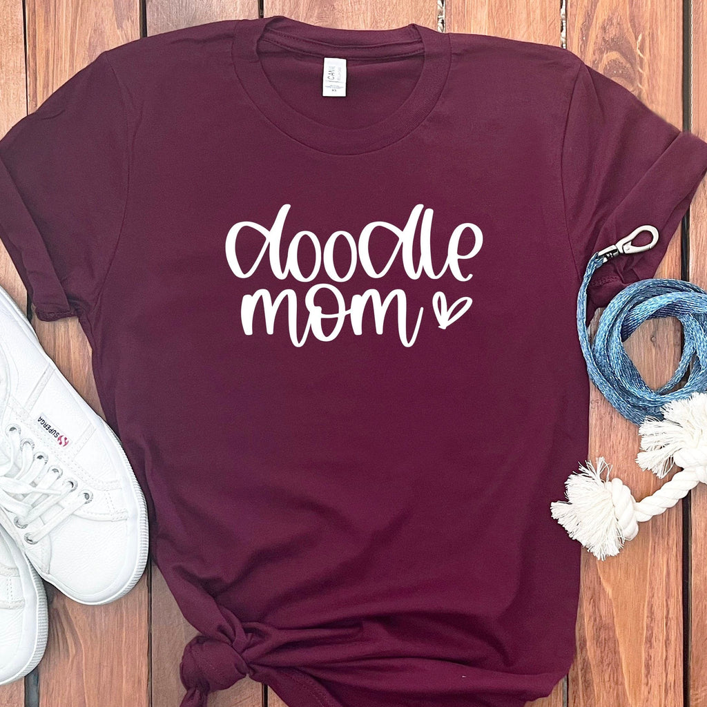 Doodle Mom Heart T-Shirt in Maroon / S by Puppy Jo
