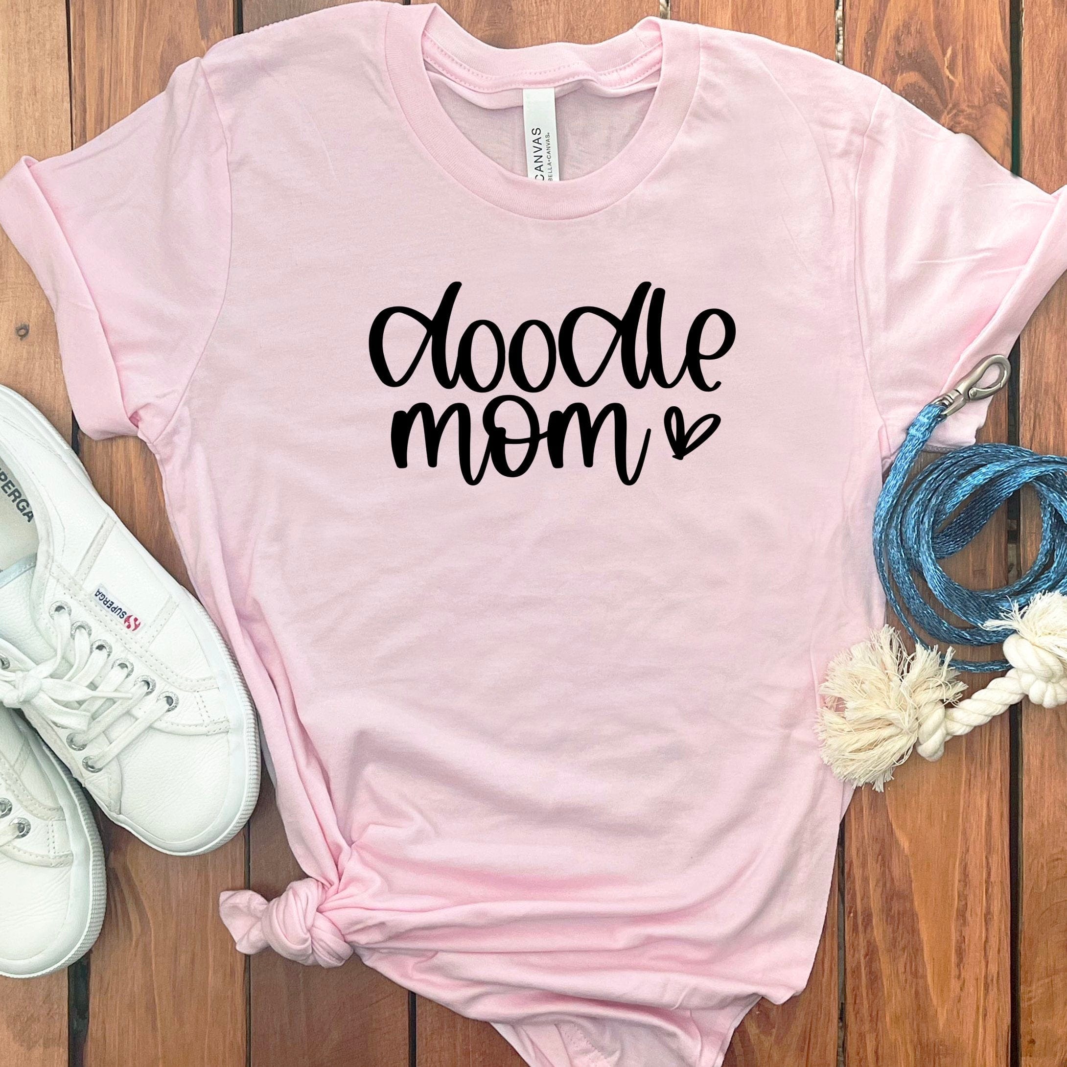 Doodle Mom Heart T-Shirt in Soft Pink / S by Puppy Jo