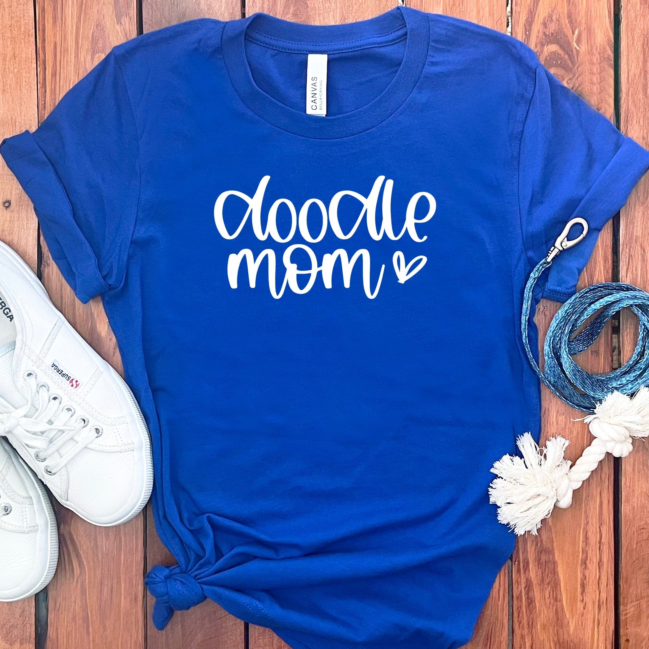 Doodle Mom Heart T-Shirt in True Royal / S by Puppy Jo