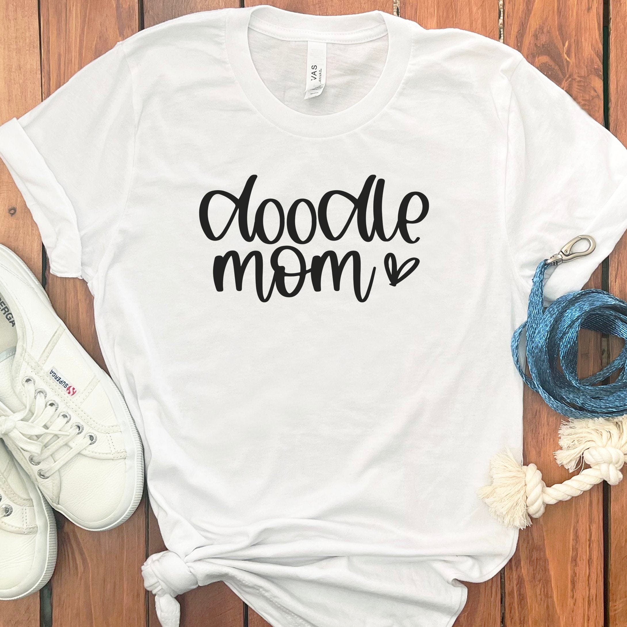 Doodle Mom Heart T-Shirt in White / S by Puppy Jo