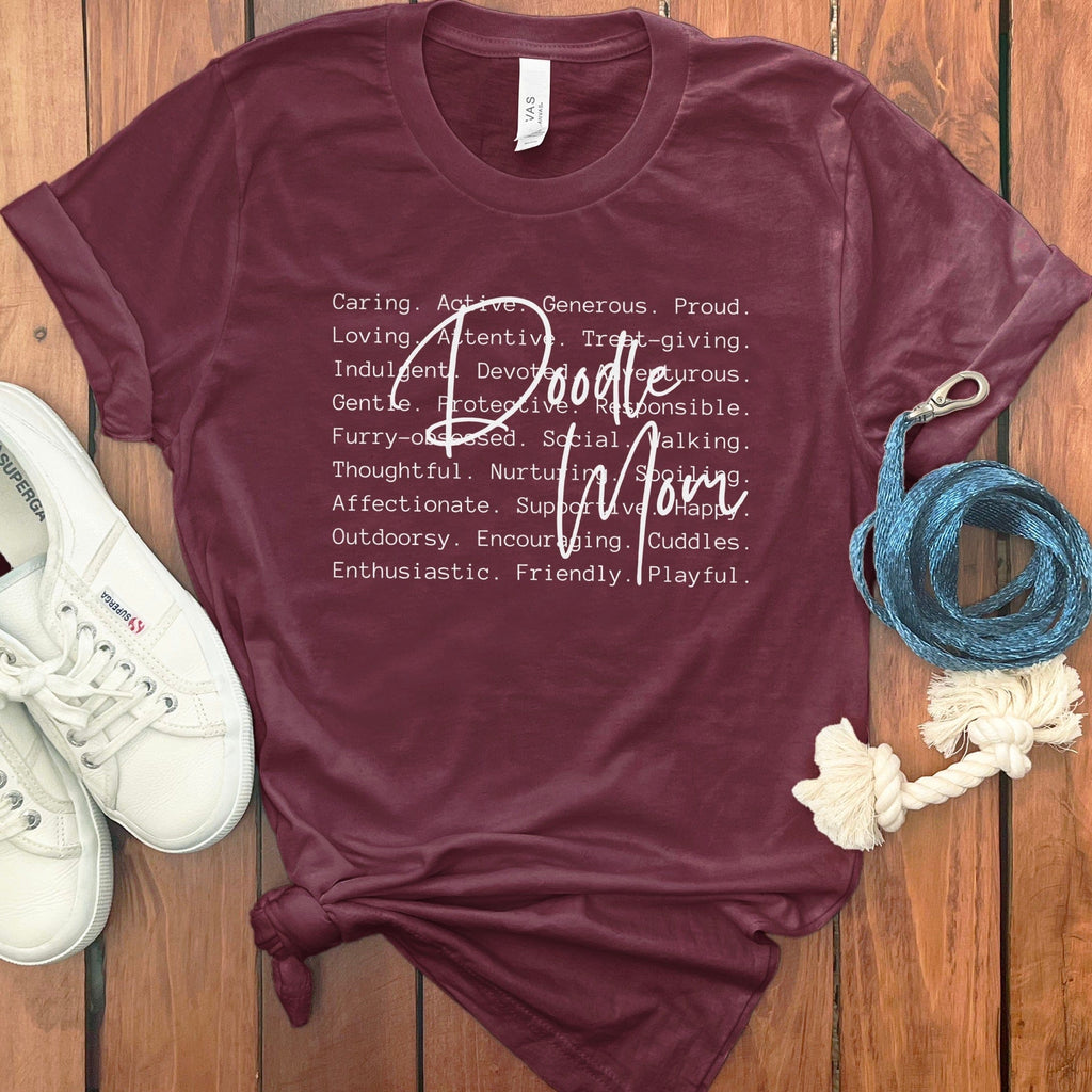 Doodle Mom Meaning T-Shirt in Maroon / S by Puppy Jo