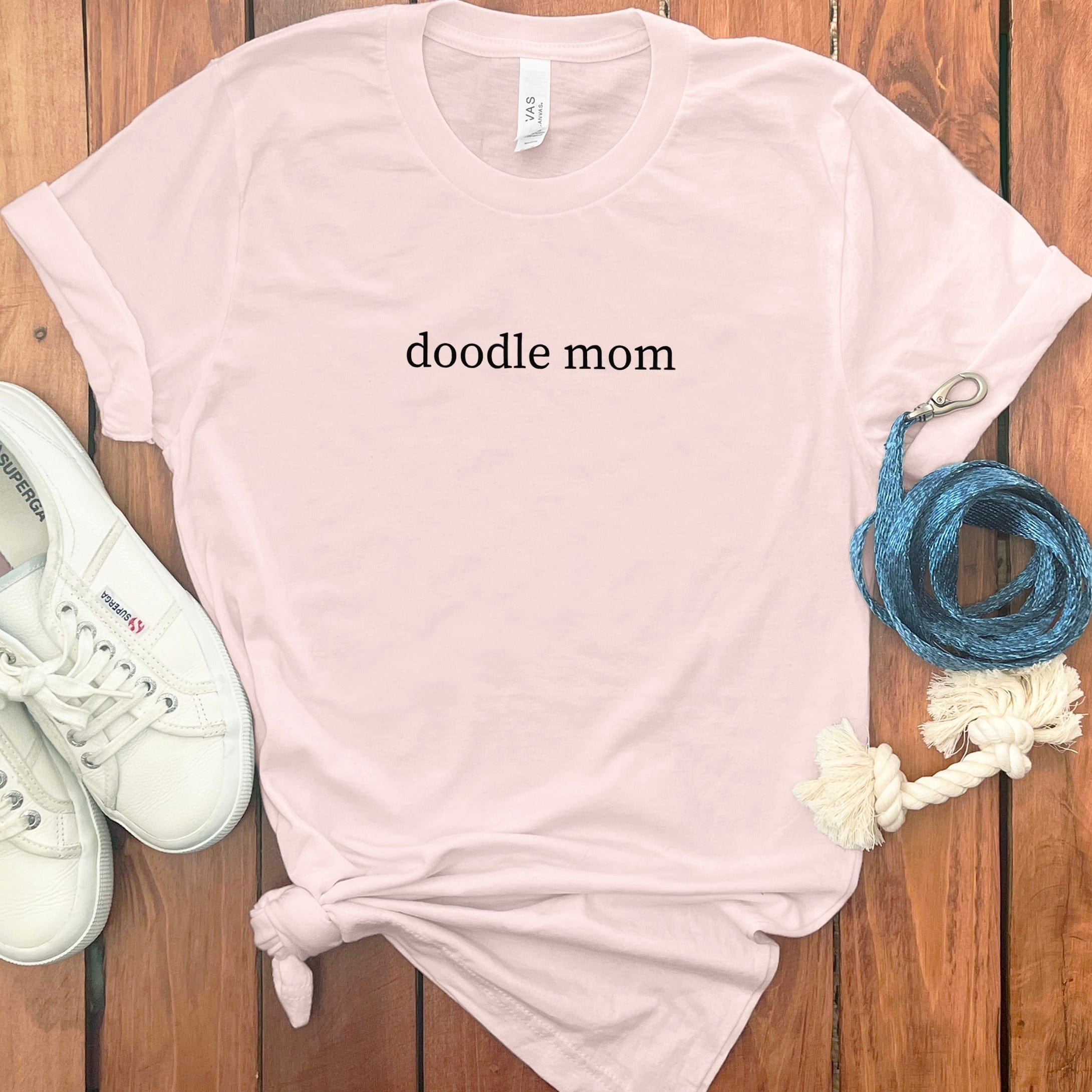 Doodle Mom Minimalist T-Shirt in Soft Pink / S by Puppy Jo