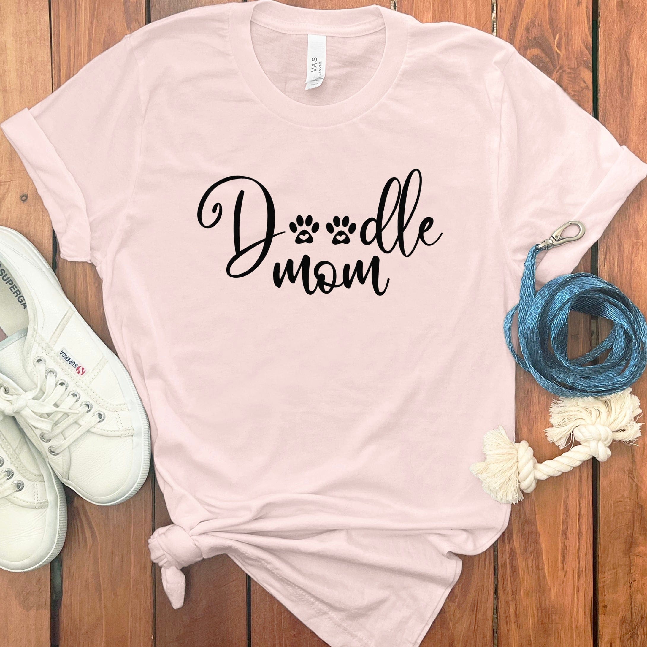Doodle Mom Paw T-Shirt in Soft Pink / S by Puppy Jo