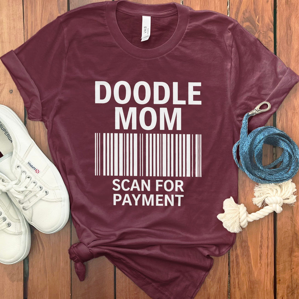 Doodle Mom Scan T-Shirt in Maroon / S by Puppy Jo
