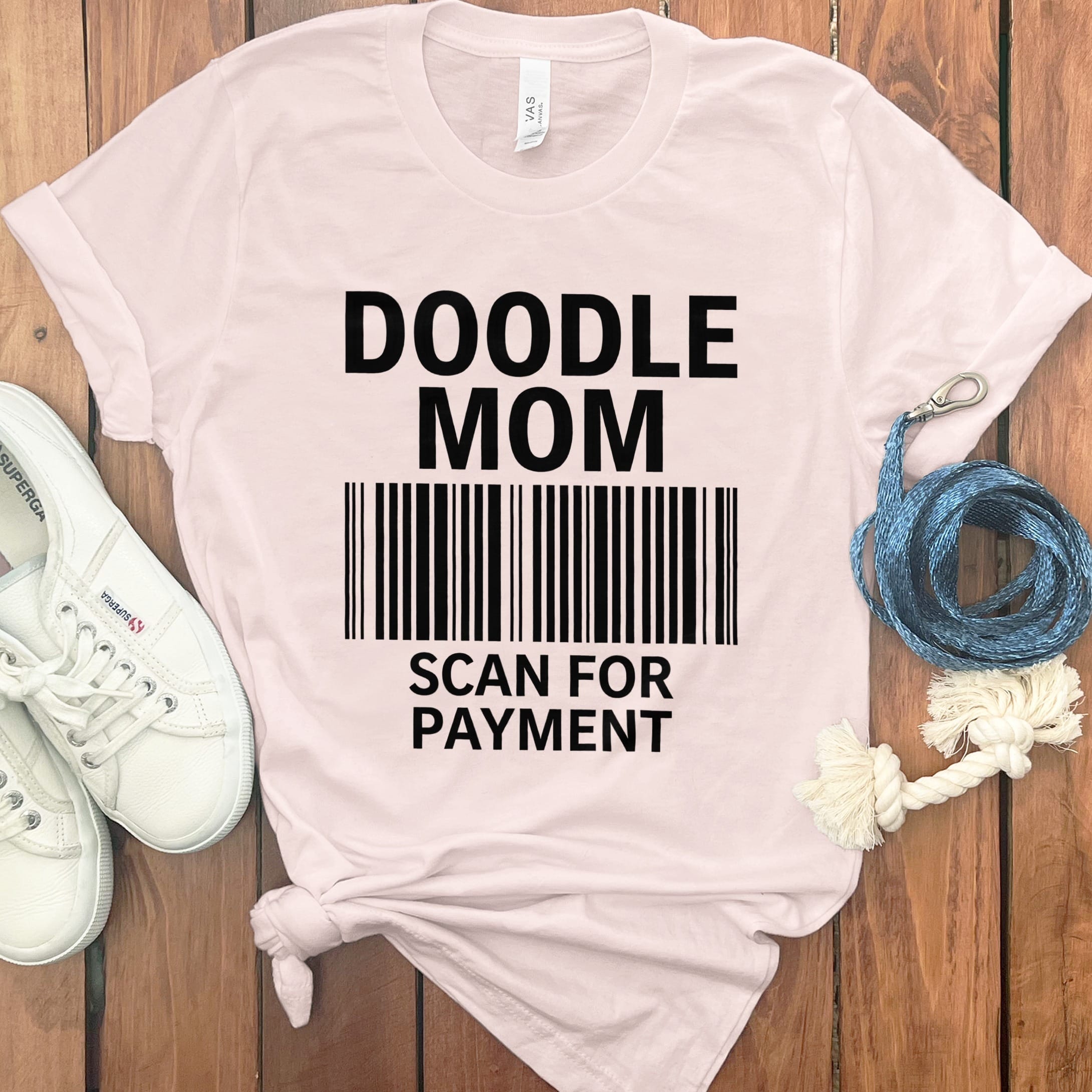 Doodle Mom Scan T-Shirt in Soft Pink / S by Puppy Jo