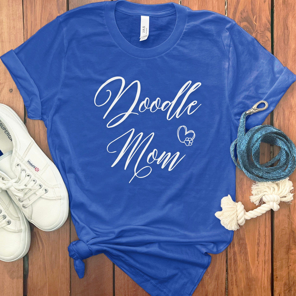 Doodle Mom Script Heart T-Shirt in True Royal / S by Puppy Jo