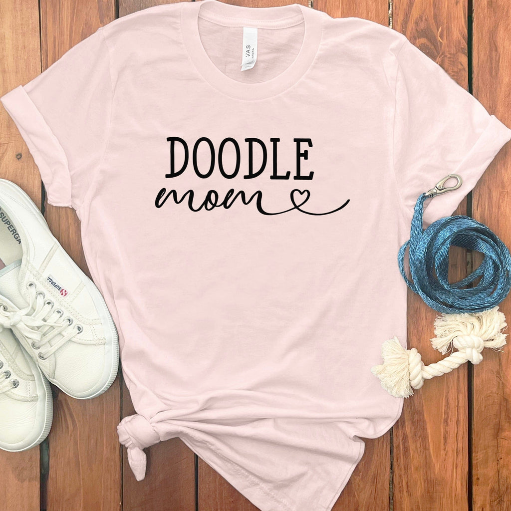 Doodle Mom Script T-Shirt in Soft Pink / S by Puppy Jo