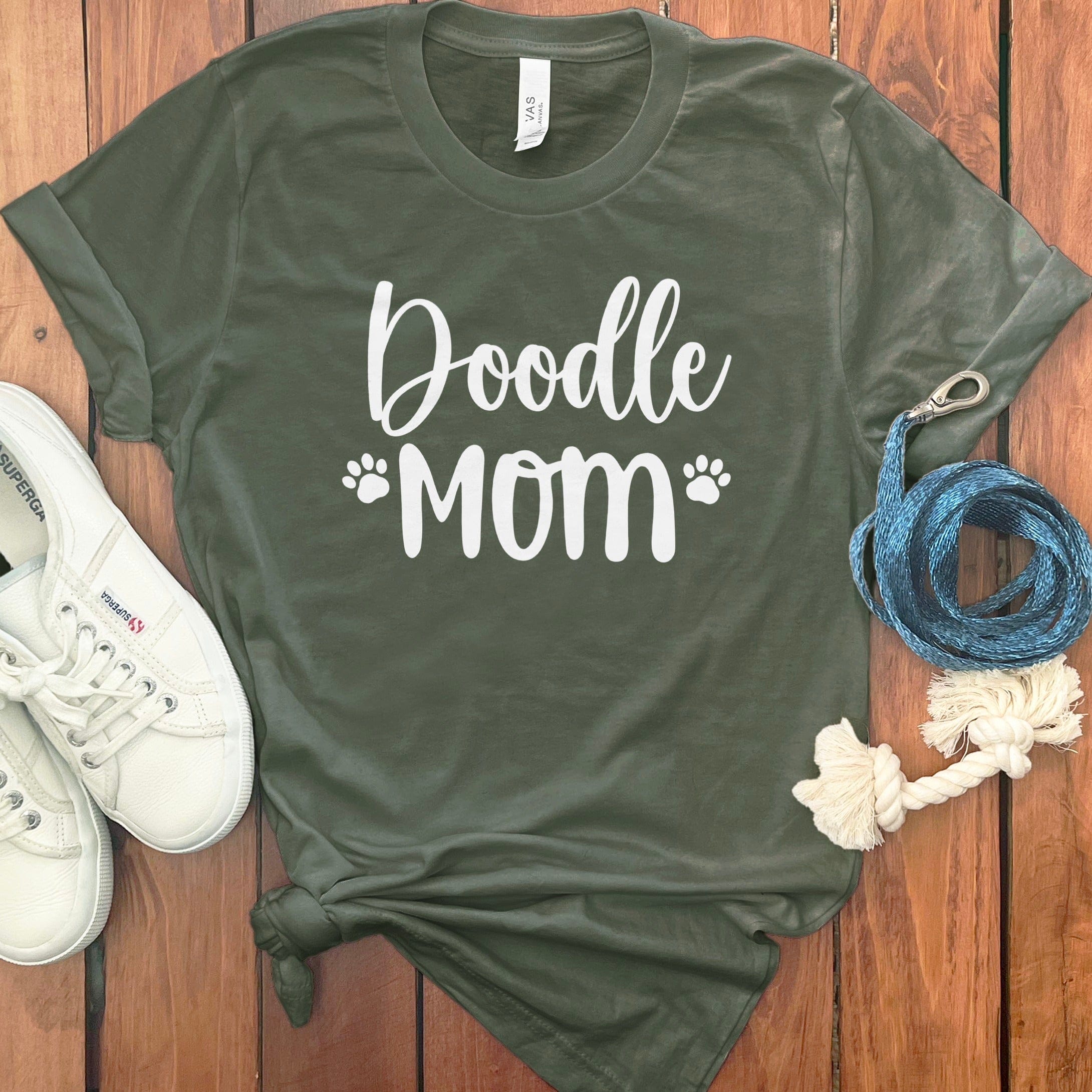 Doodle Mom T-Shirt in Military Green / S by Puppy Jo