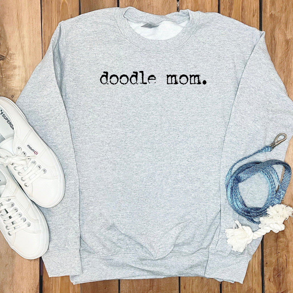 Doodle Mom Typewriter Sweatshirt in Sport Grey / S by Puppy Jo