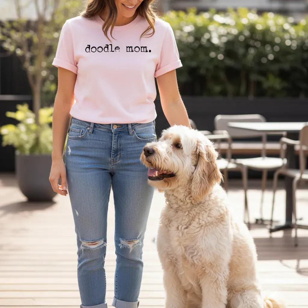Doodle Mom Typewriter T-Shirt in by Puppy Jo