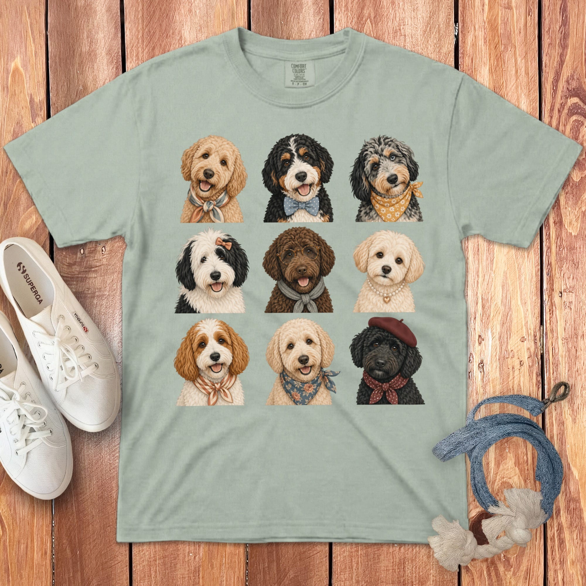 Doodle Montage Signature T-Shirt in Bay / S by Puppy Jo