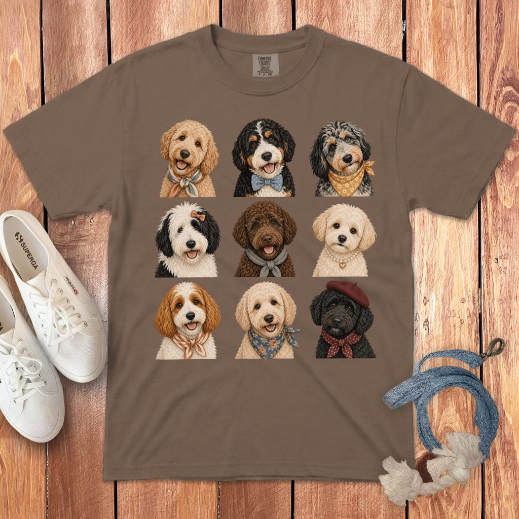 Doodle Montage Signature T-Shirt in Espresso / S by Puppy Jo