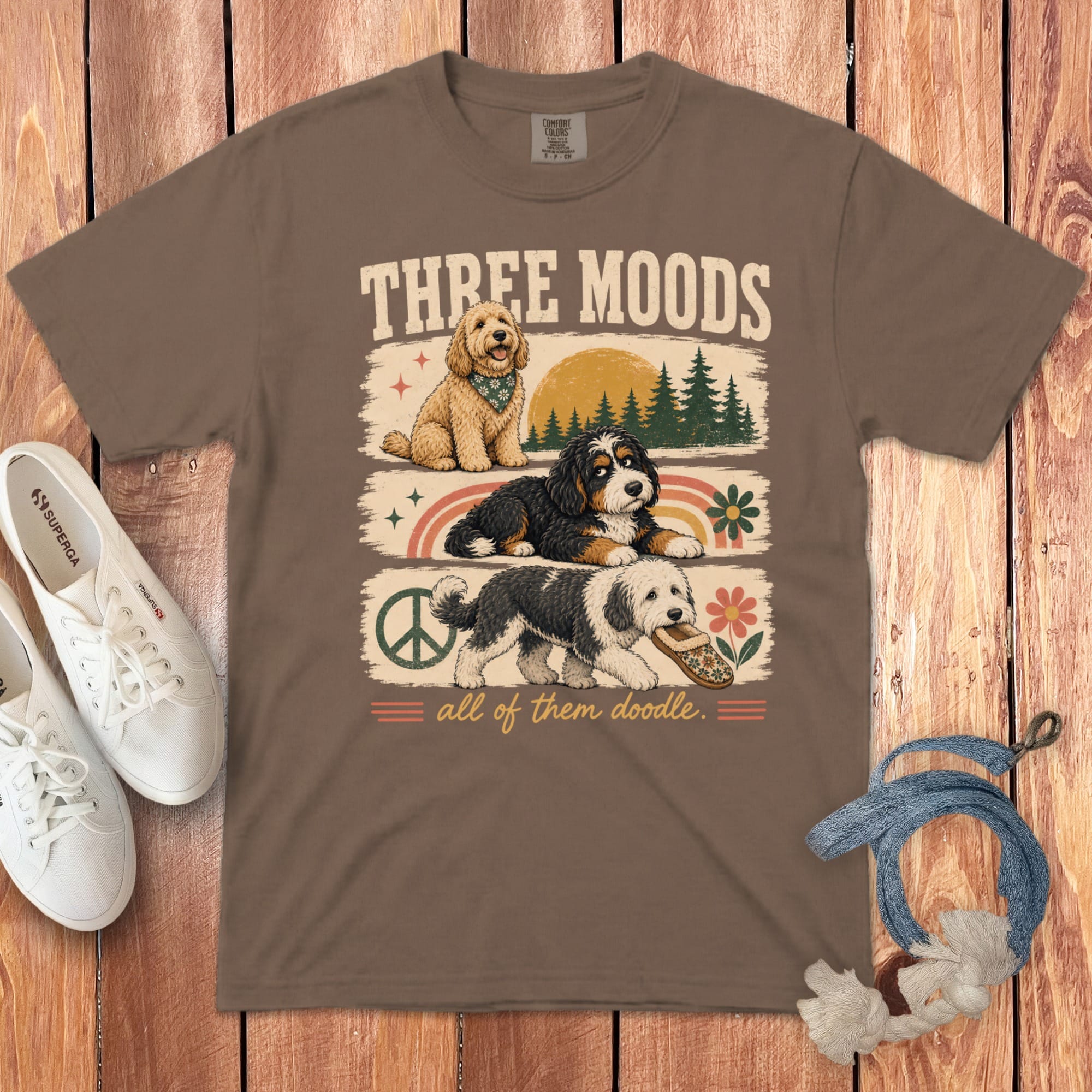 Doodle Moods Signature T-Shirt in Espresso / S by Puppy Jo