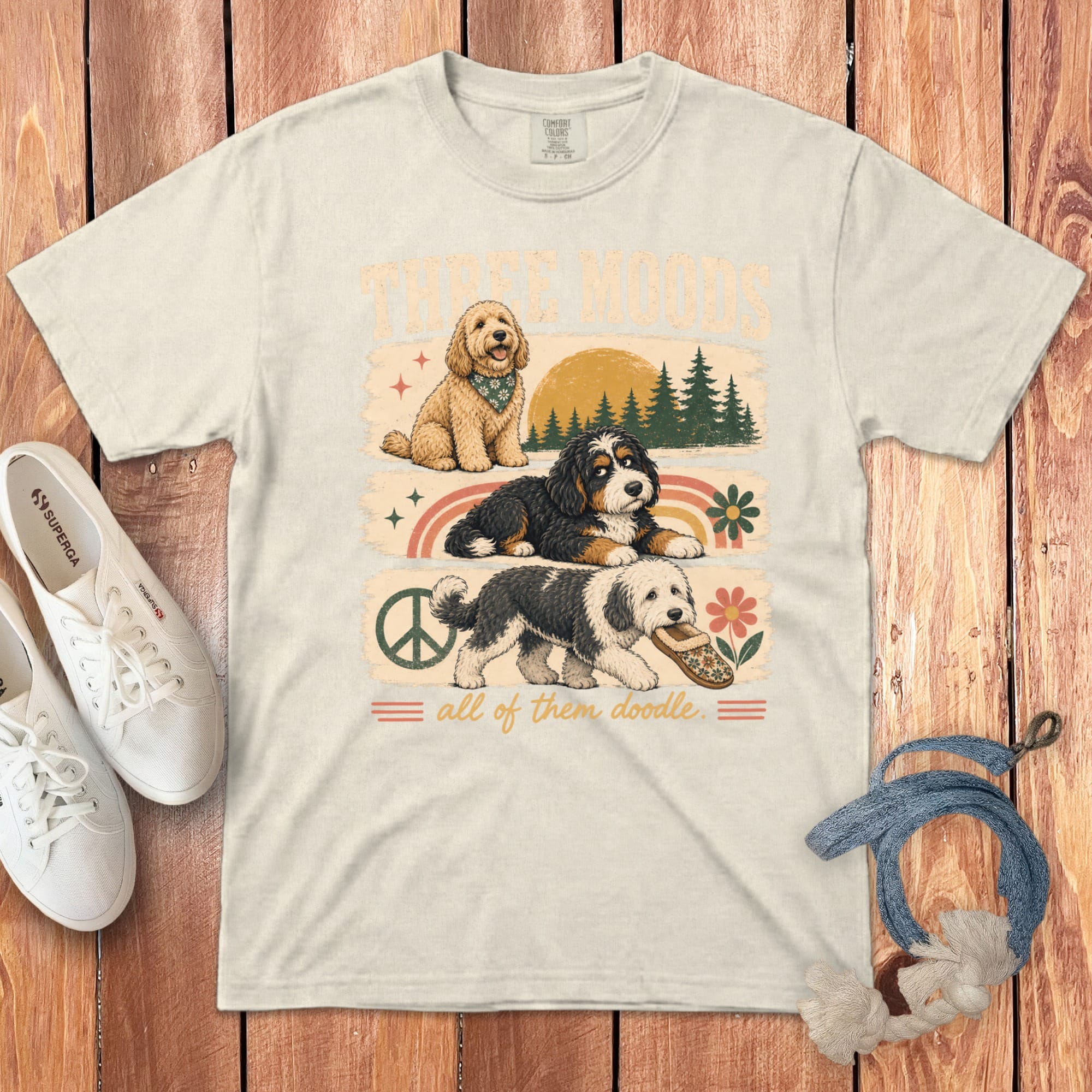 Doodle Moods Signature T-Shirt in Ivory / S by Puppy Jo