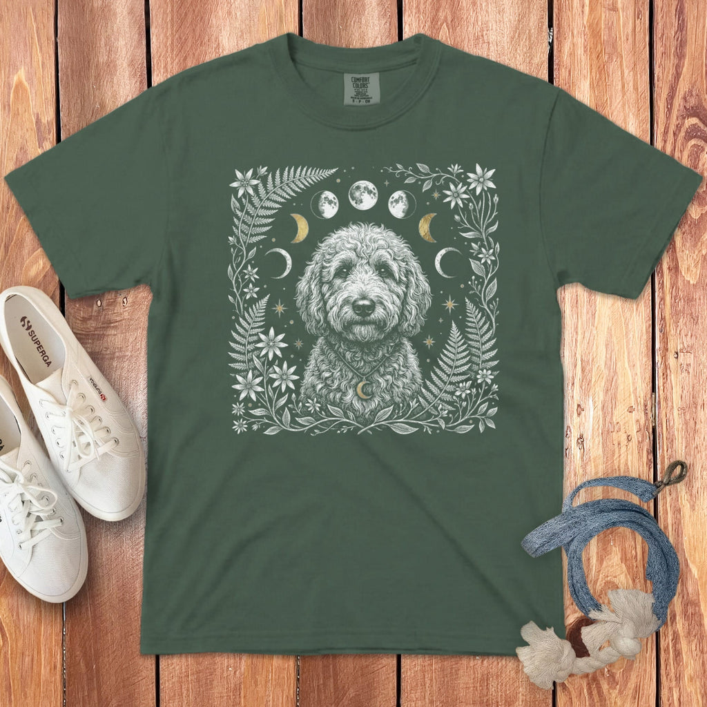Doodle Moon Phase Signature T-Shirt in Blue Spruce / S by Puppy Jo