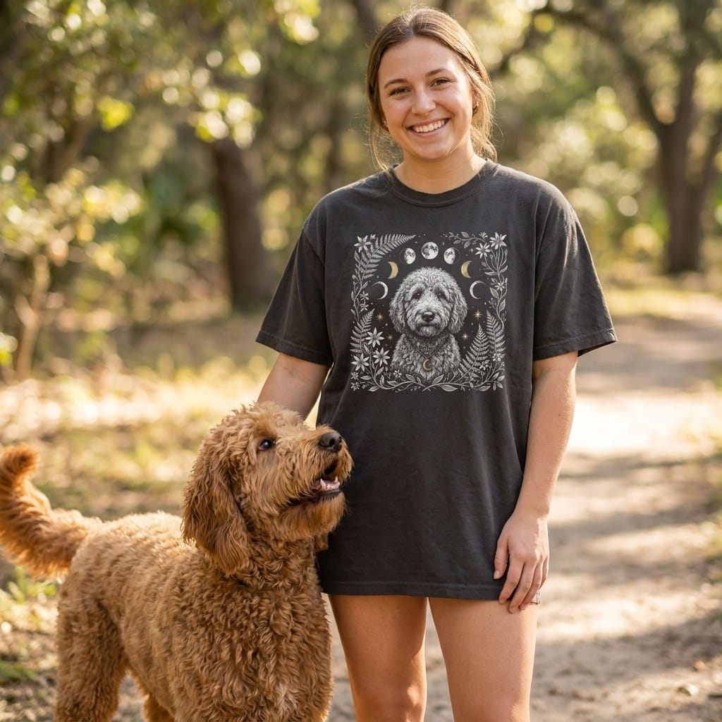 Doodle Moon Phase Signature T-Shirt in by Puppy Jo