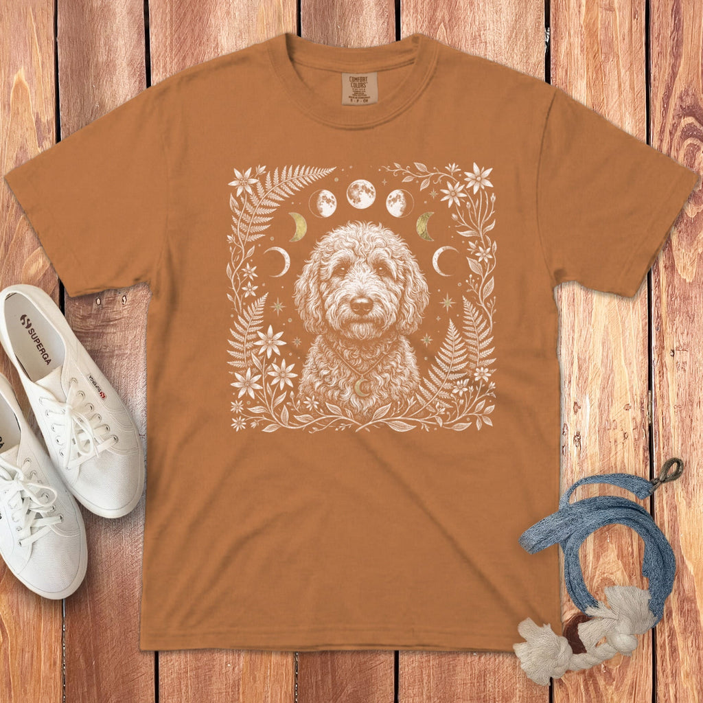 Doodle Moon Phase Signature T-Shirt in Yam / S by Puppy Jo