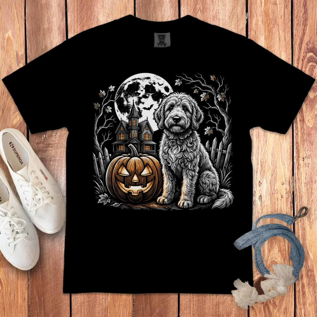 Doodle Moonlight Halloween Signature T-Shirt in Black / S by Puppy Jo