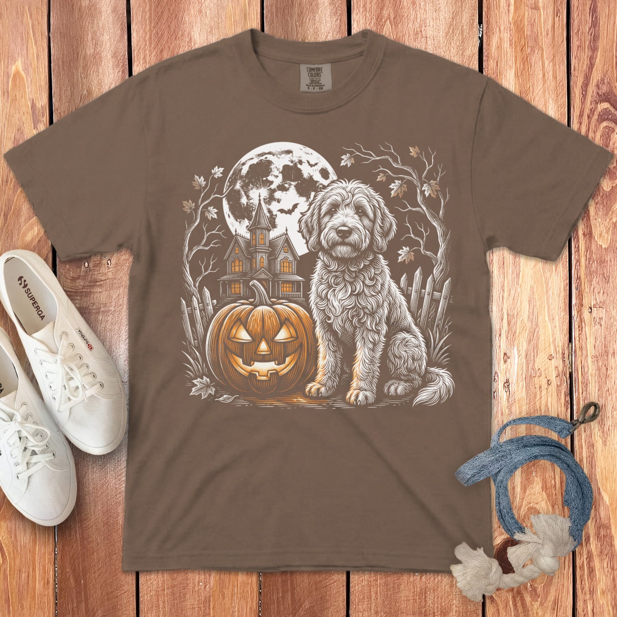 Doodle Moonlight Halloween Signature T-Shirt in Espresso / S by Puppy Jo