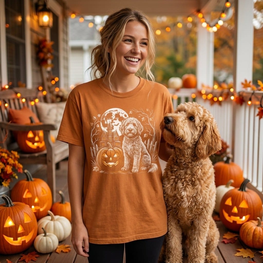 Doodle Moonlight Halloween Signature T-Shirt in by Puppy Jo