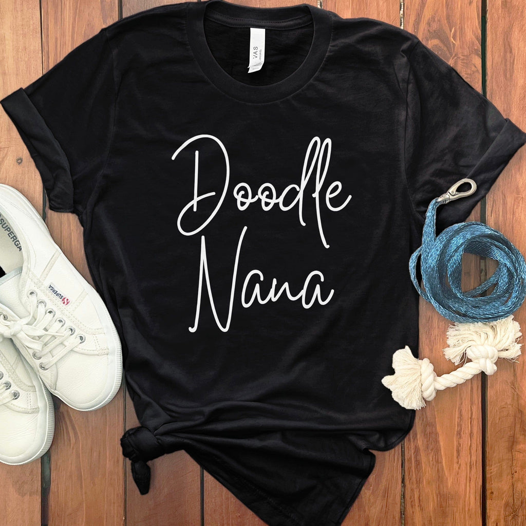 Doodle Nana Script T-Shirt in Black / S by Puppy Jo
