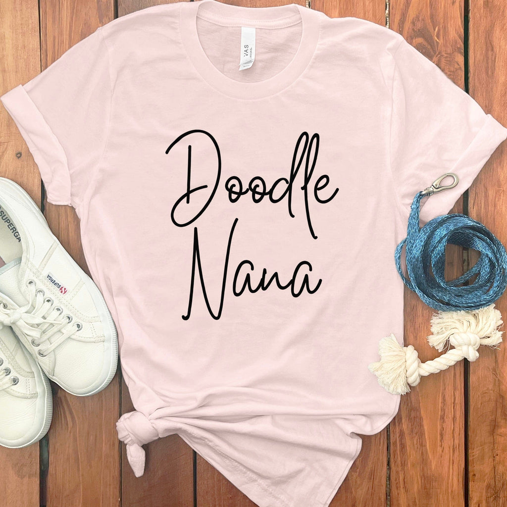 Doodle Nana Script T-Shirt in Soft Pink / S by Puppy Jo
