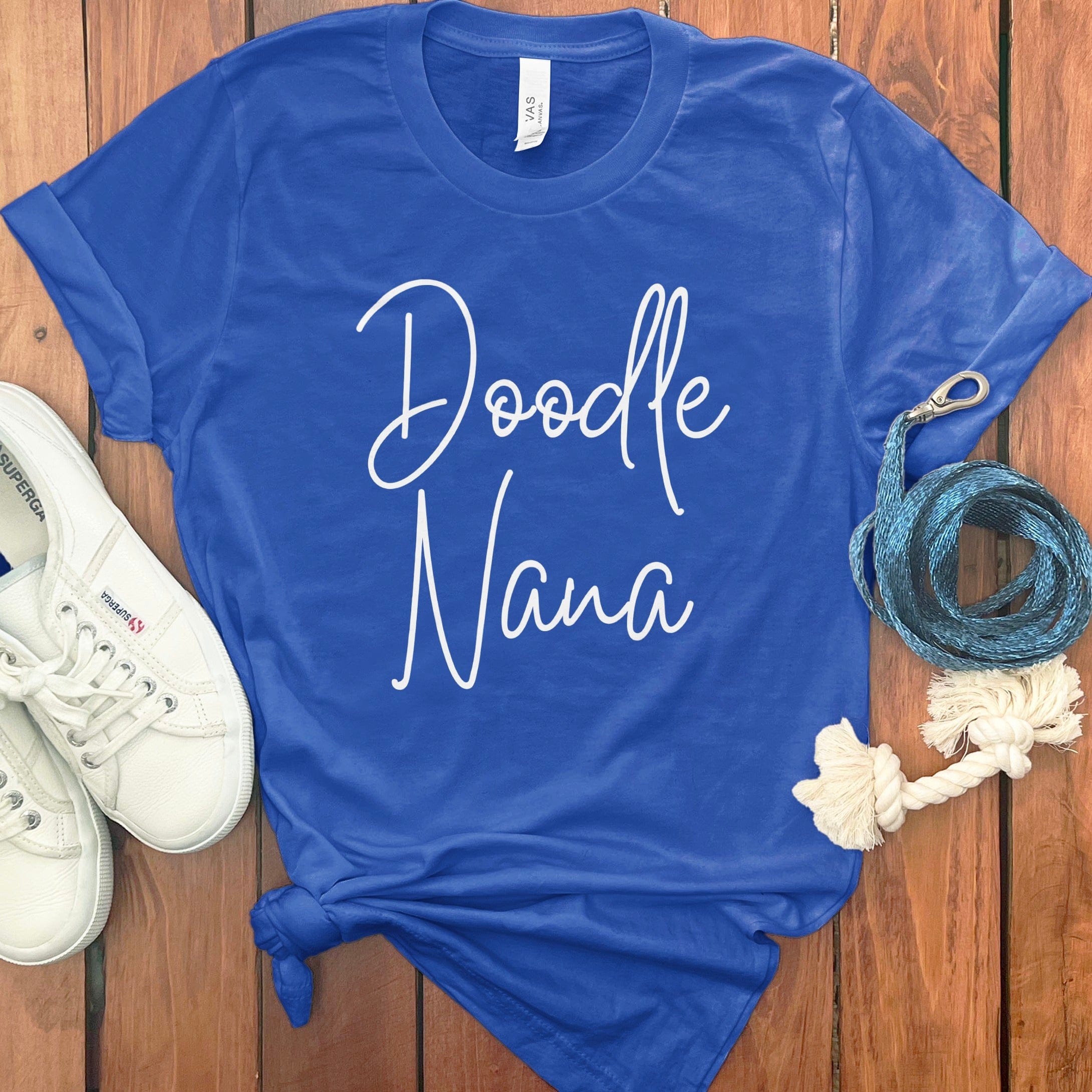Doodle Nana Script T-Shirt in True Royal / S by Puppy Jo