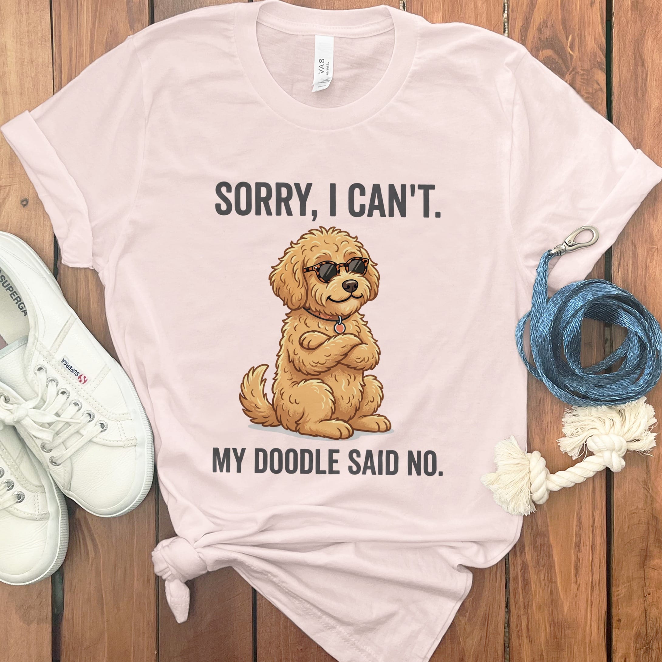 Doodle No T-Shirt in Soft Pink / S by Puppy Jo