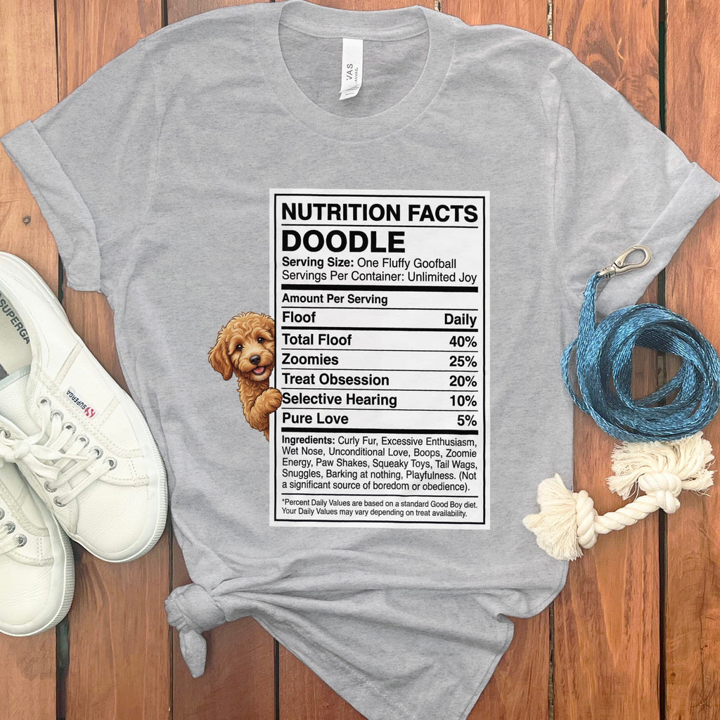 Doodle Nutrition T-Shirt in Athletic Heather / S by Puppy Jo