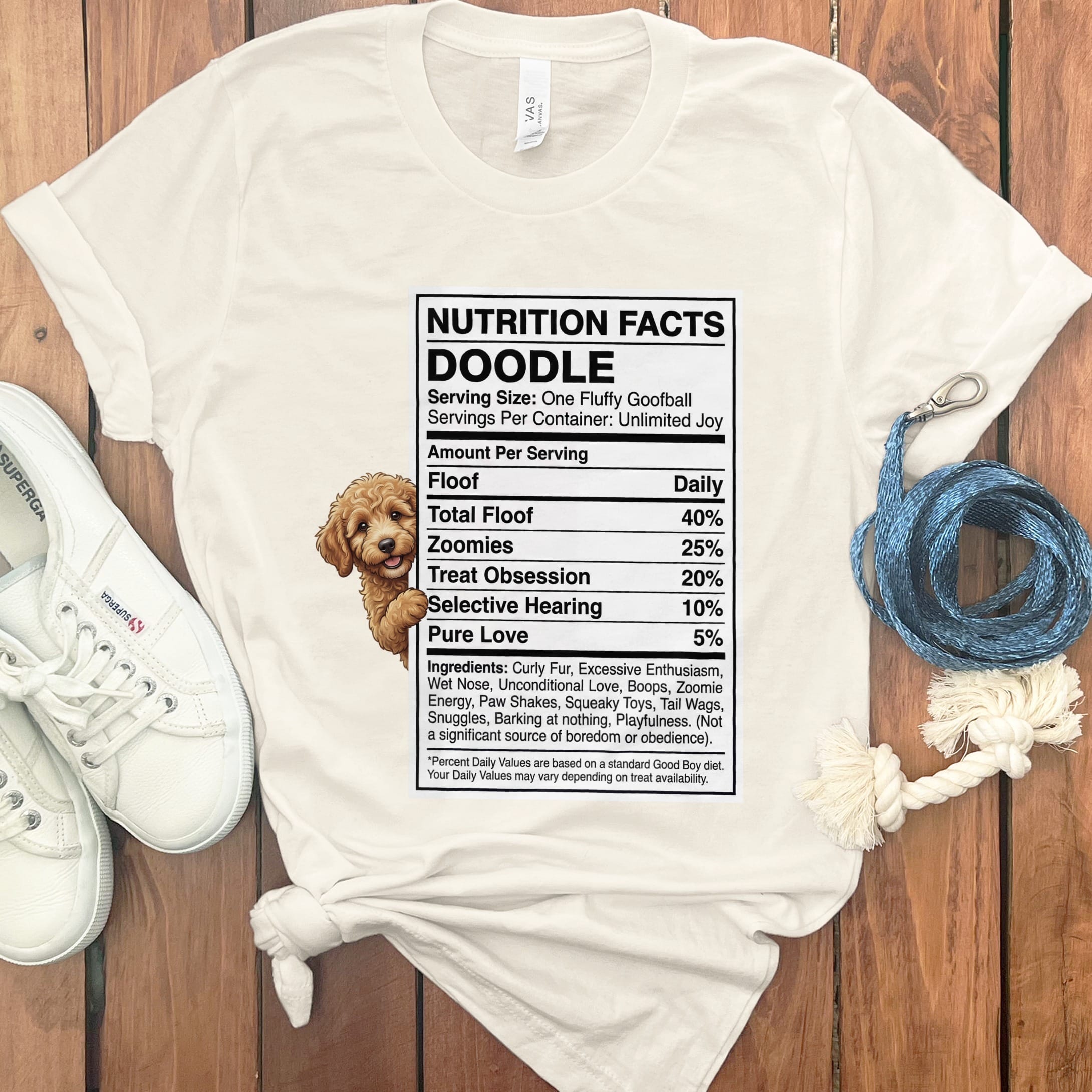 Doodle Nutrition T-Shirt in Natural / S by Puppy Jo
