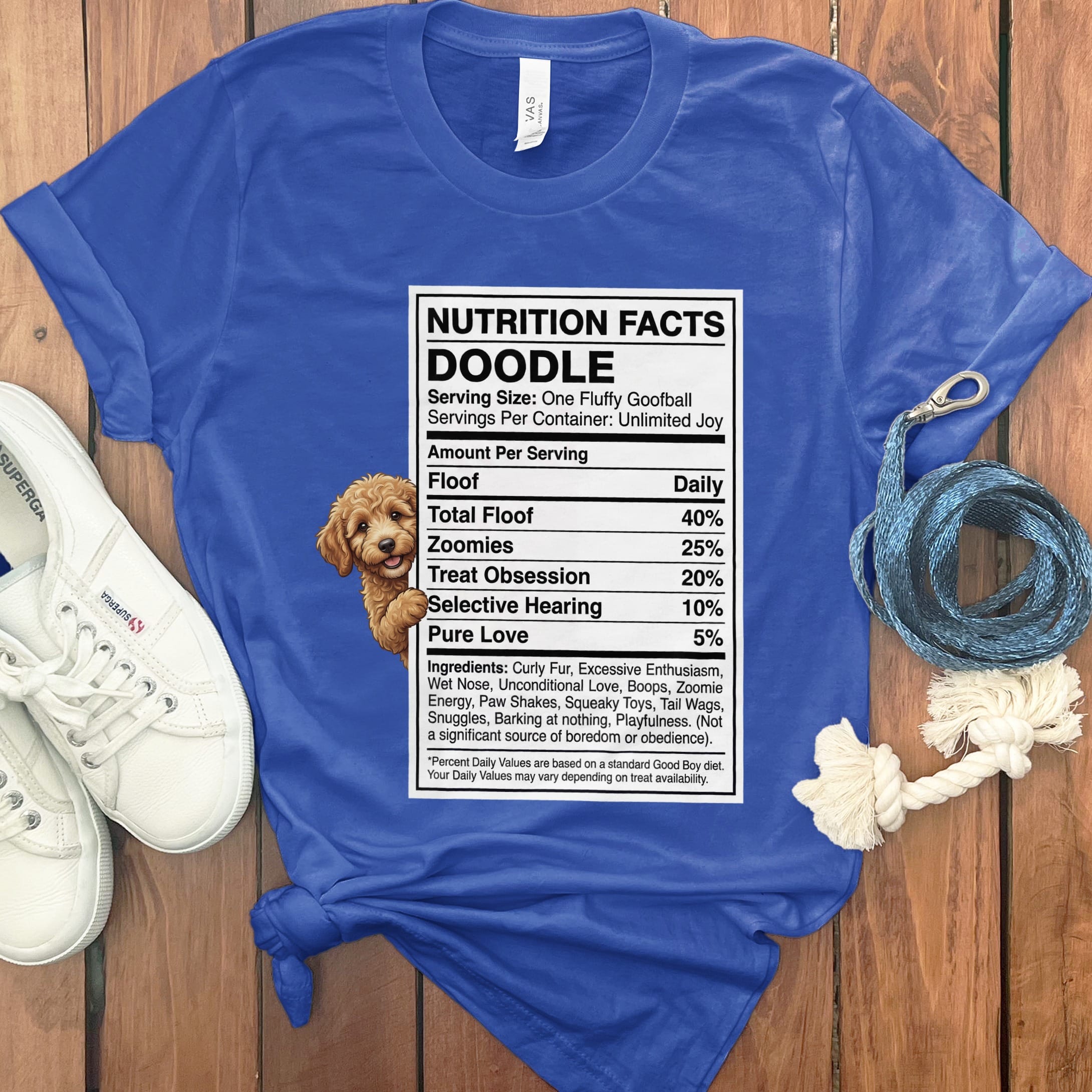 Doodle Nutrition T-Shirt in True Royal / S by Puppy Jo