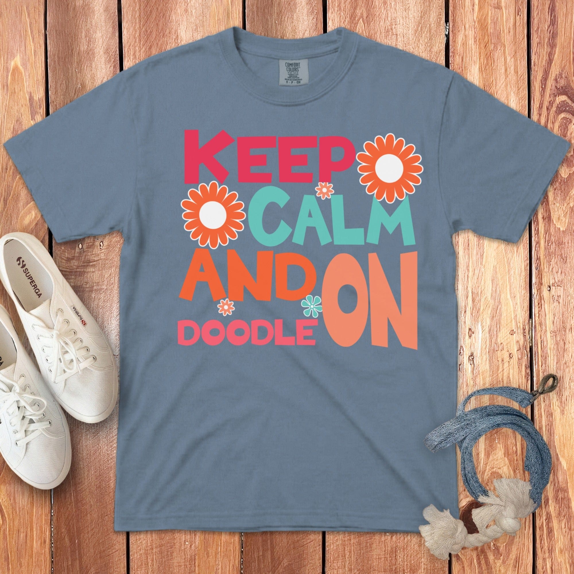 Doodle On Signature T-Shirt in Blue Jean / S by Puppy Jo