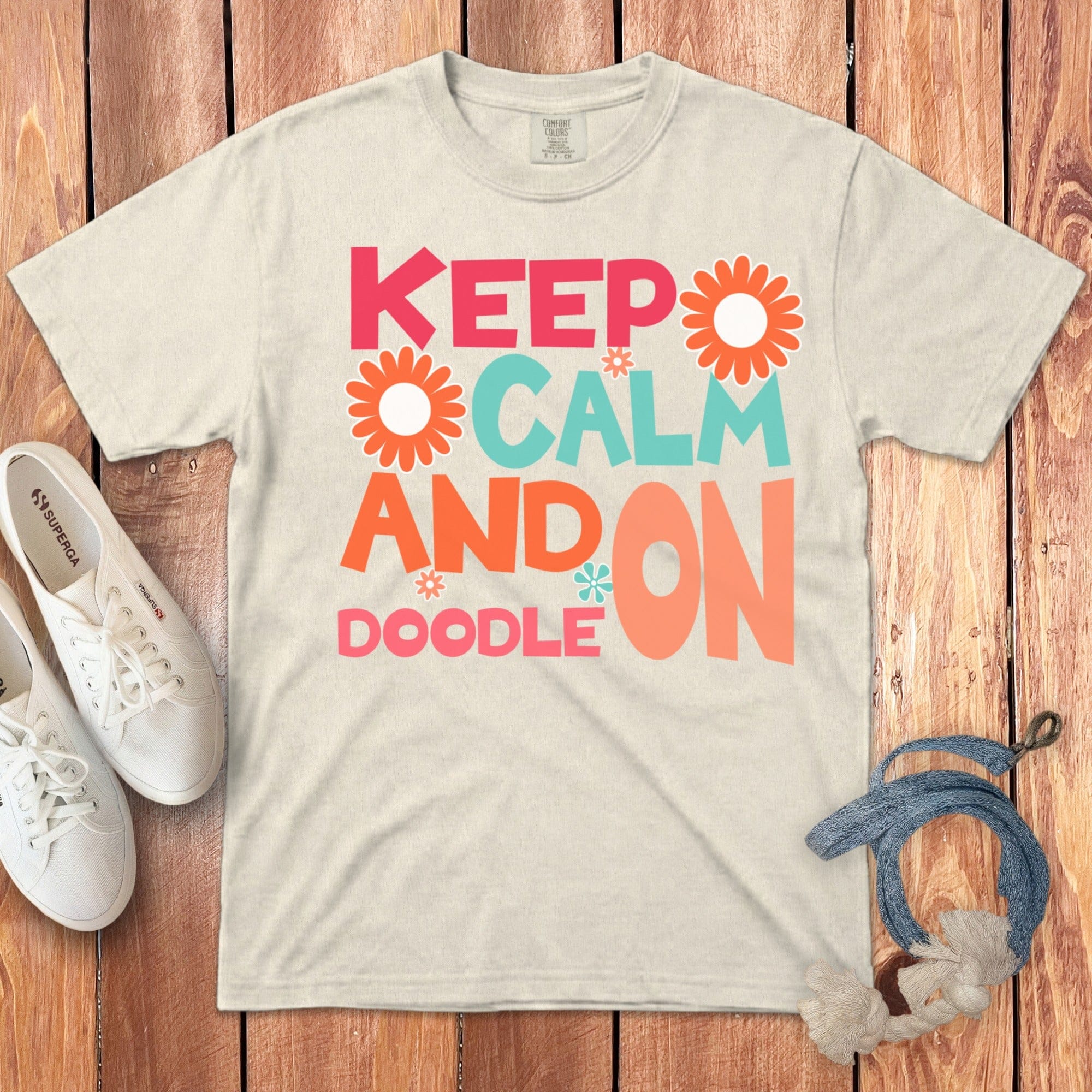 Doodle On Signature T-Shirt in Ivory / S by Puppy Jo