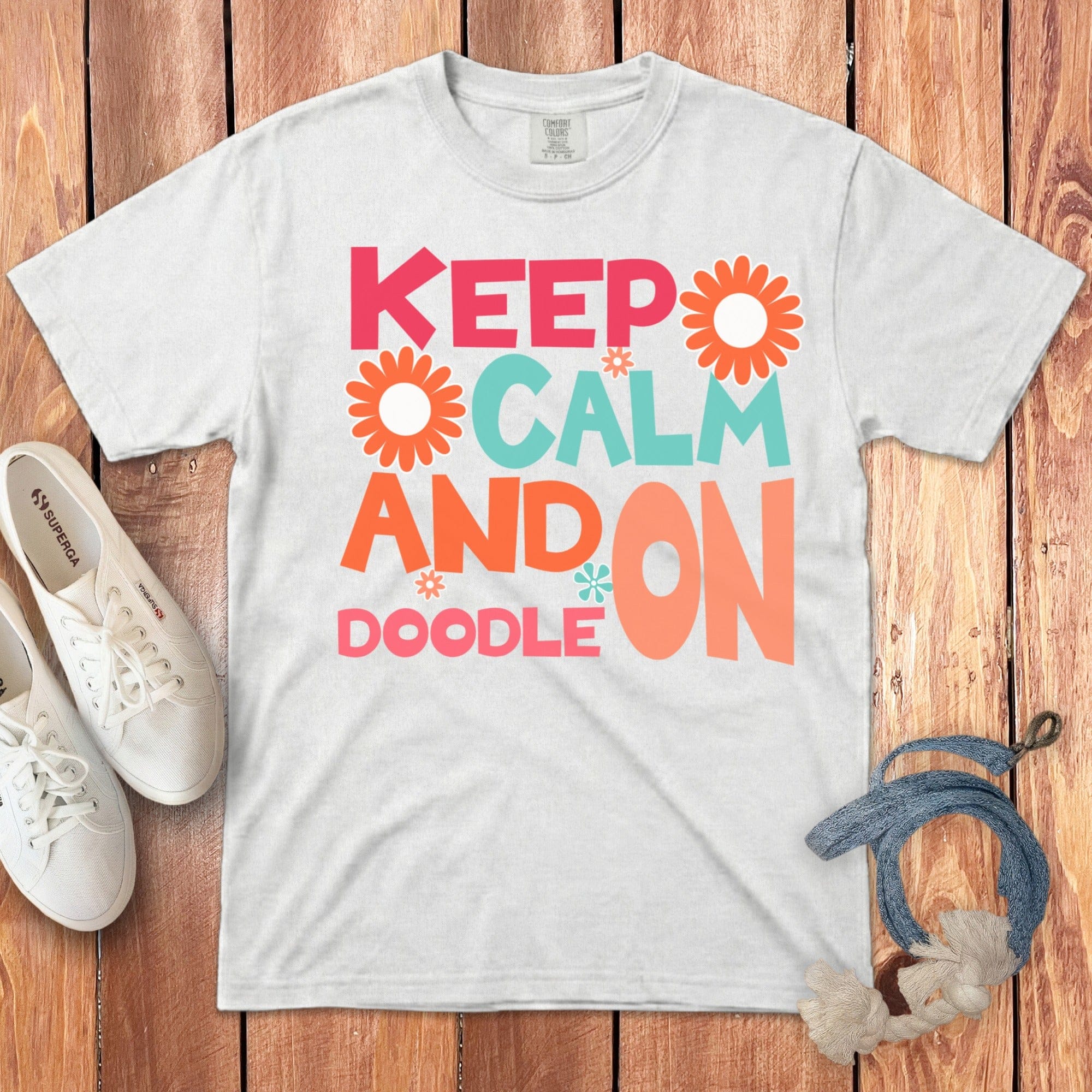 Doodle On Signature T-Shirt in White / S by Puppy Jo