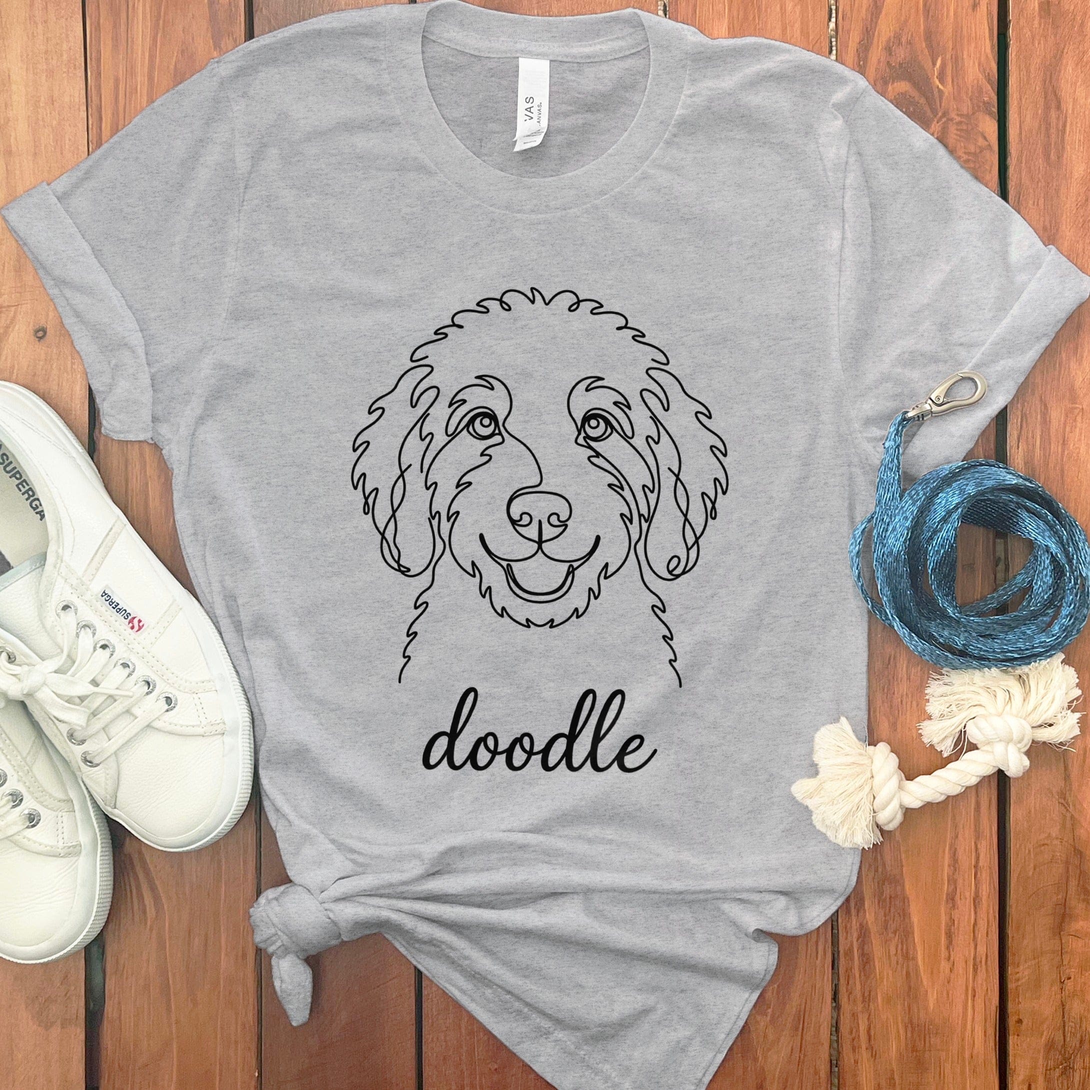 Doodle Outline T-Shirt in Athletic Heather / S by Puppy Jo