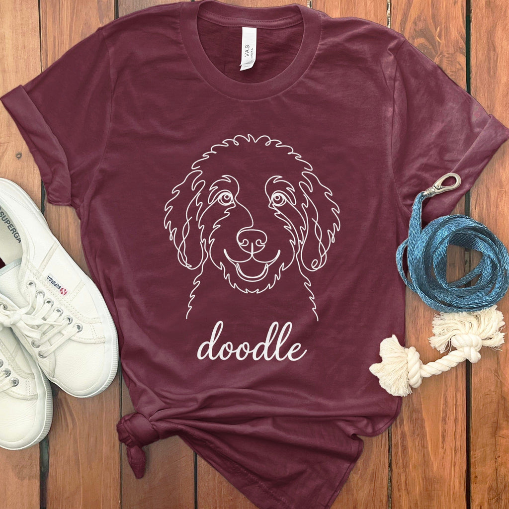Doodle Outline T-Shirt in Maroon / S by Puppy Jo