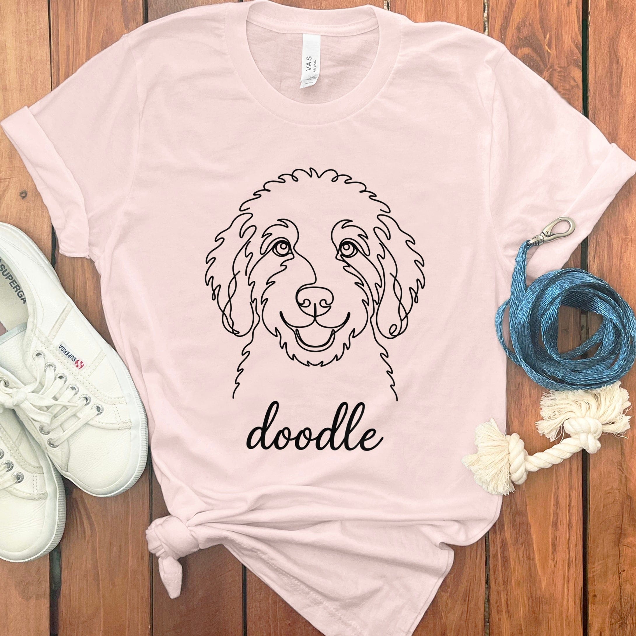 Doodle Outline T-Shirt in Soft Pink / S by Puppy Jo
