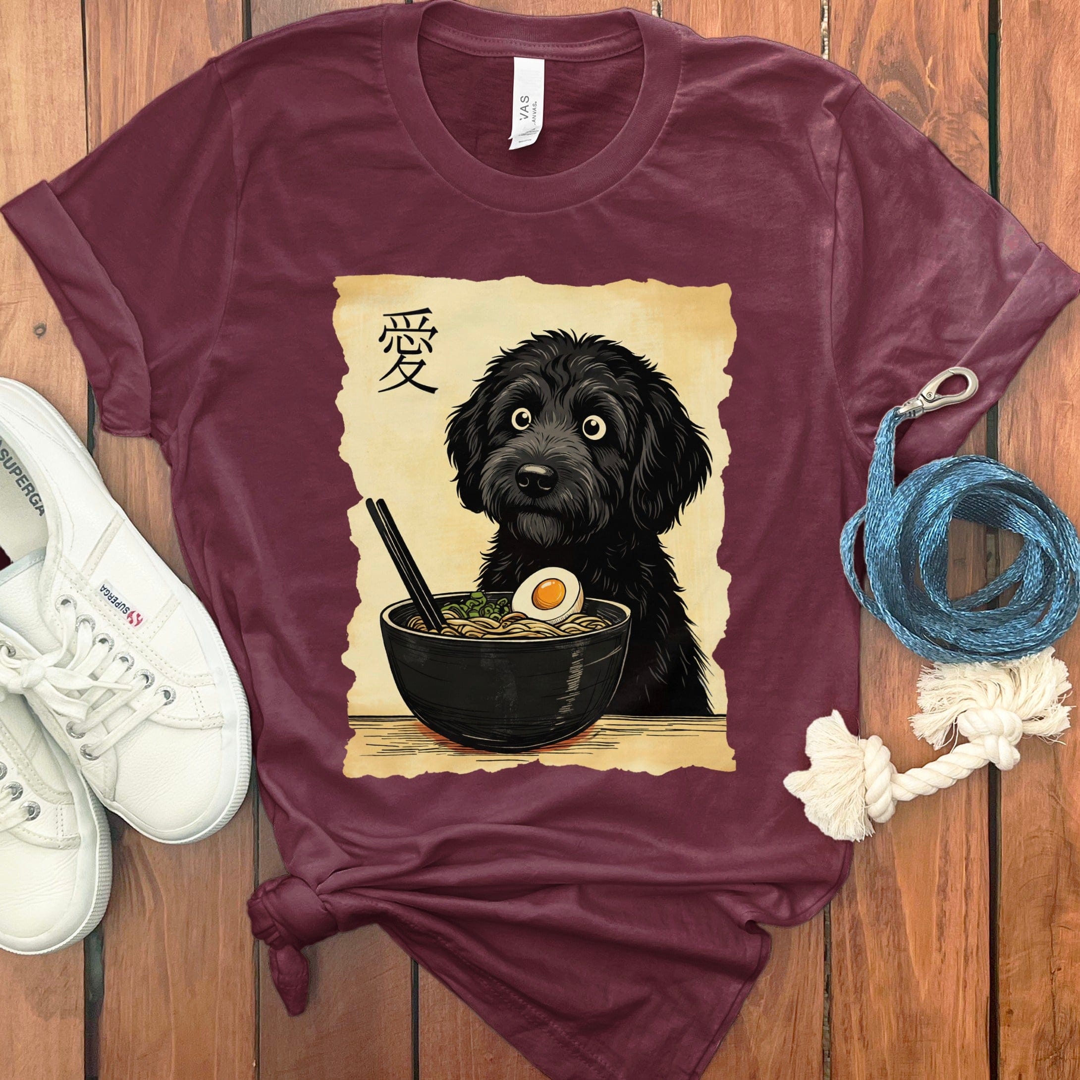 Doodle Ramen T-Shirt in Maroon / M by Puppy Jo