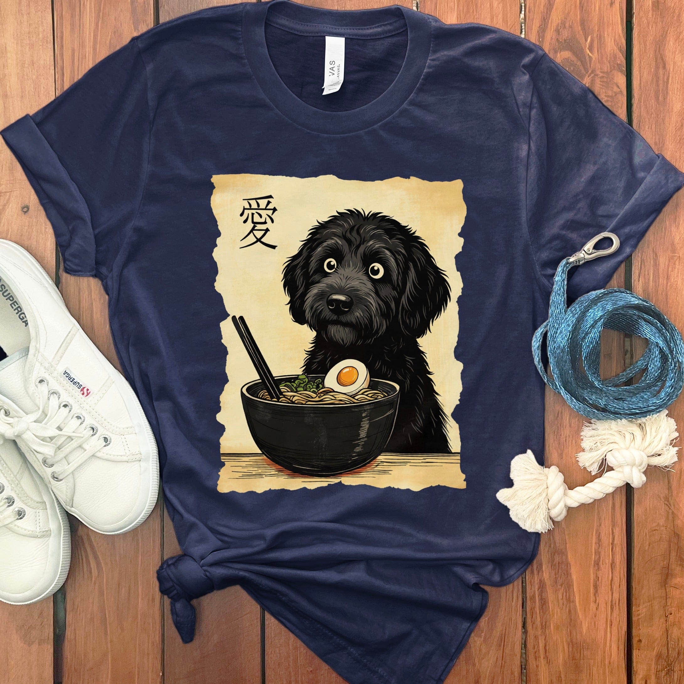 Doodle Ramen T-Shirt in Navy / M by Puppy Jo