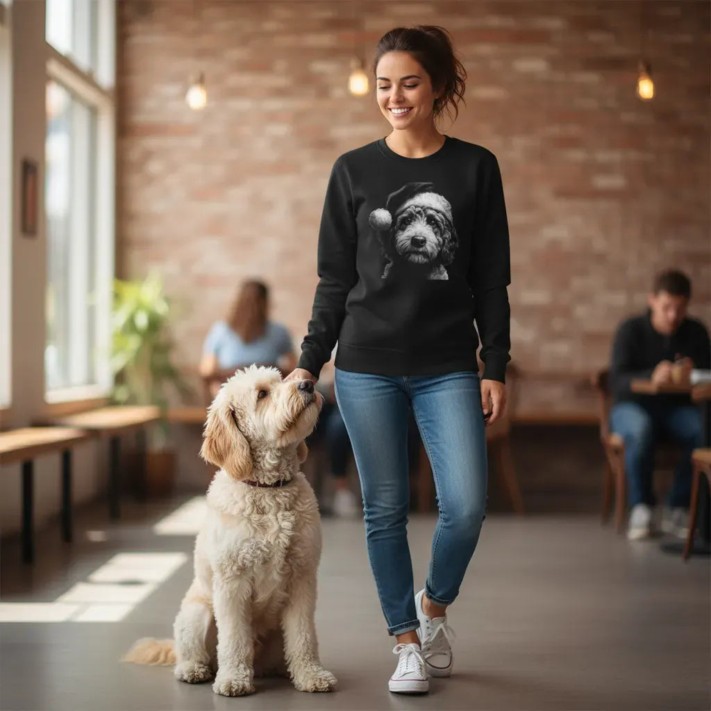 Doodle Santa Photo Sweatshirt in by Puppy Jo