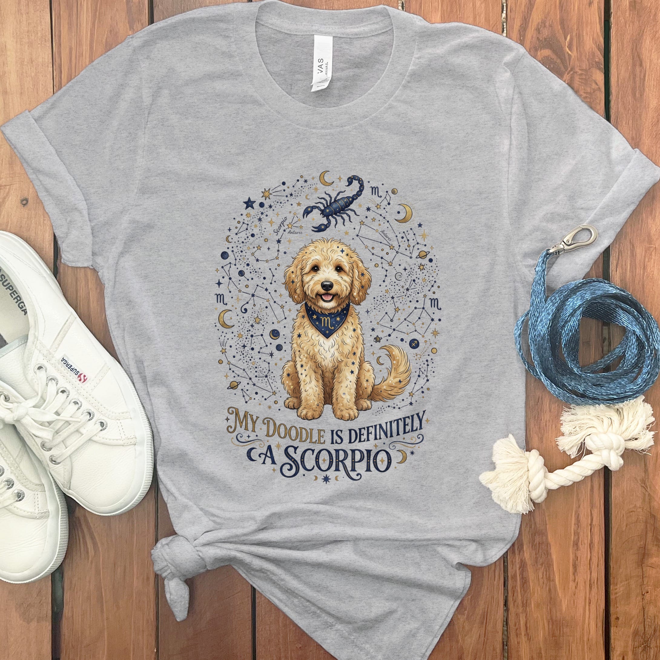 Doodle Scorpio T-Shirt in Athletic Heather / S by Puppy Jo
