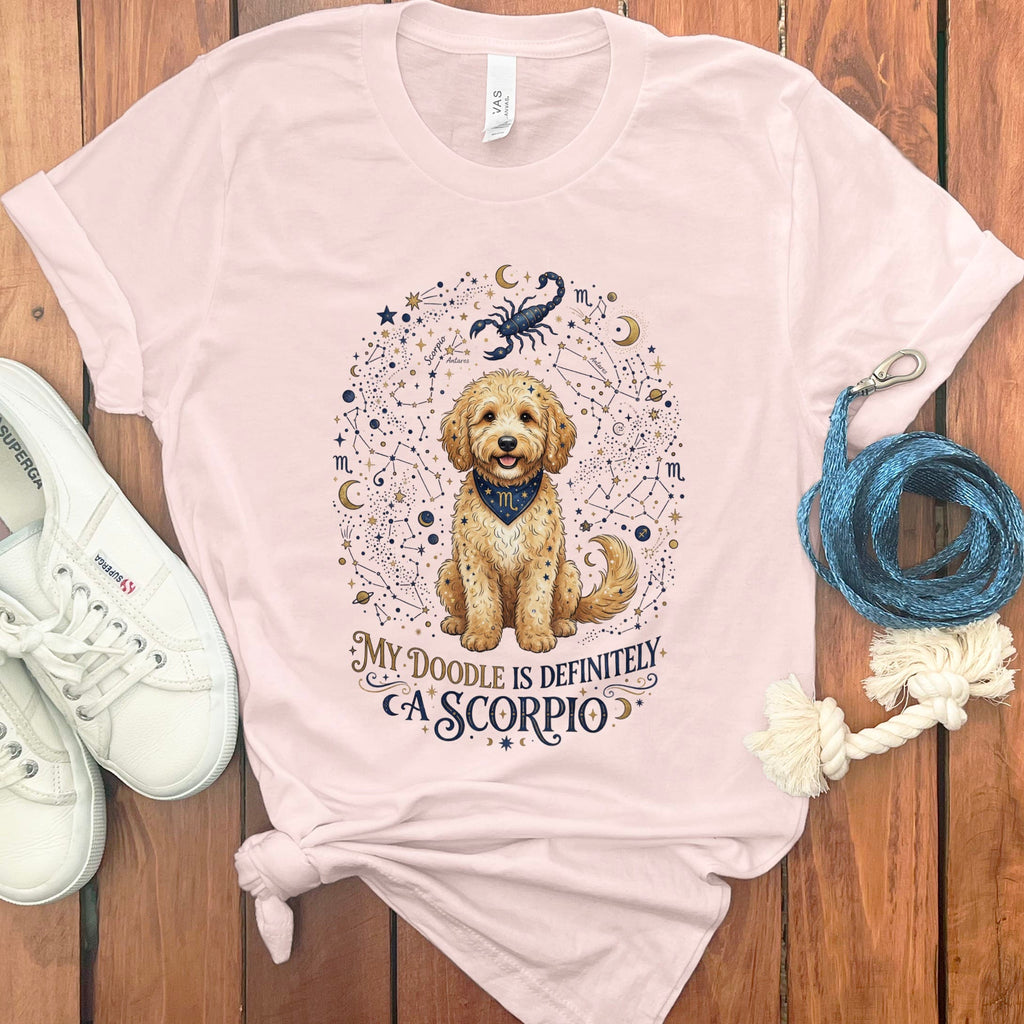 Doodle Scorpio T-Shirt in Soft Pink / S by Puppy Jo