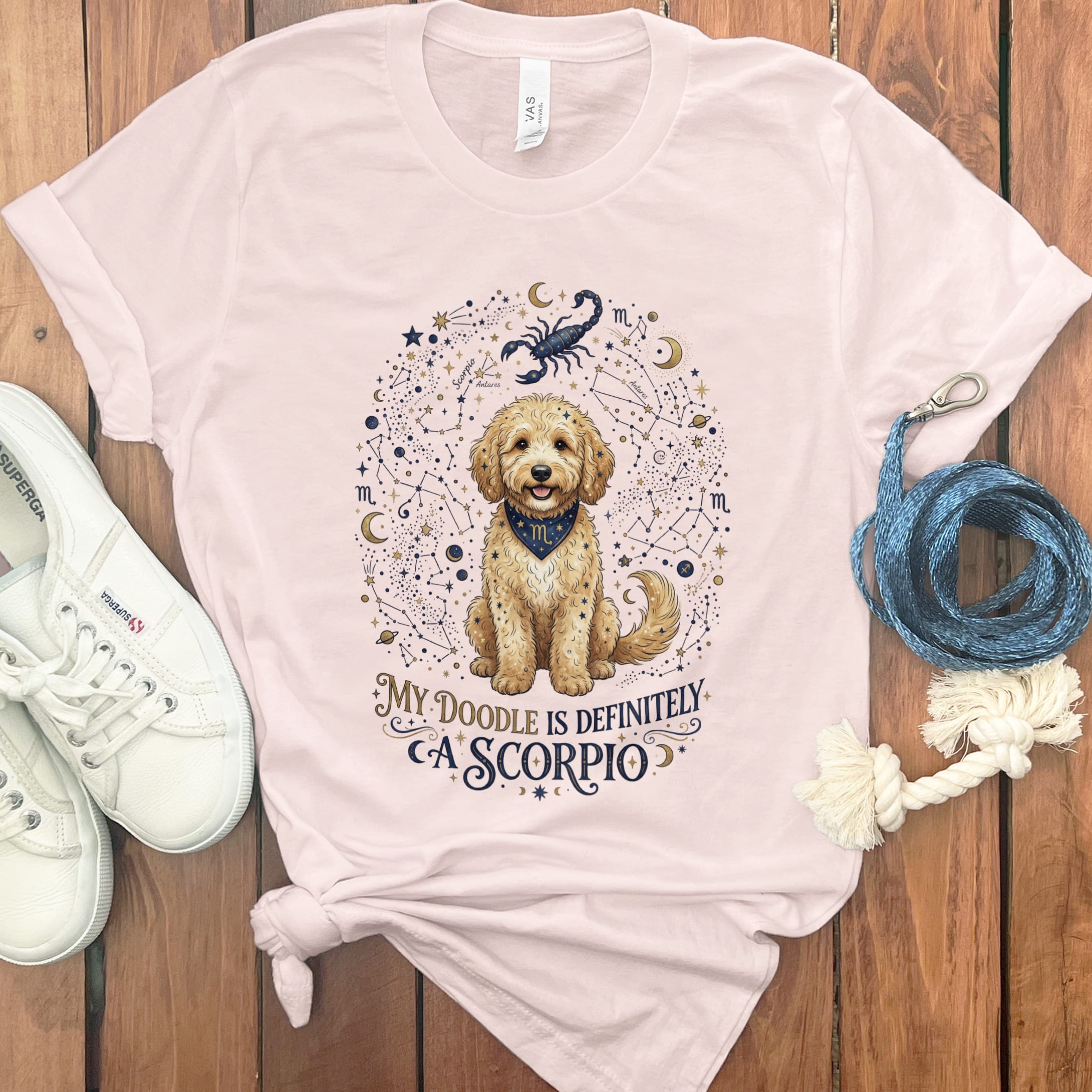 Doodle Scorpio T-Shirt in Soft Pink / S by Puppy Jo
