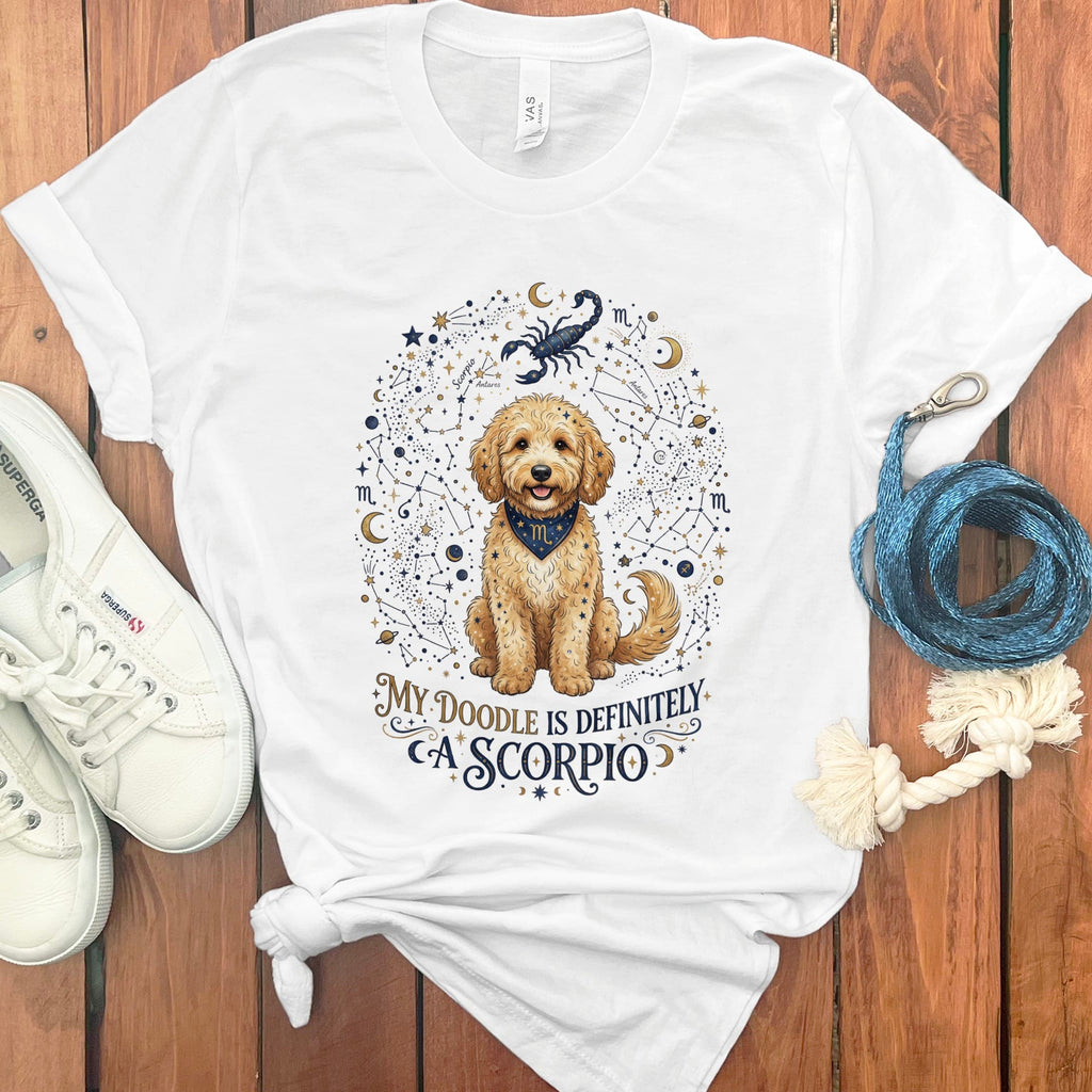 Doodle Scorpio T-Shirt in White / S by Puppy Jo